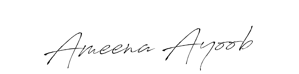 How to make Ameena Ayoob signature? Antro_Vectra is a professional autograph style. Create handwritten signature for Ameena Ayoob name. Ameena Ayoob signature style 6 images and pictures png