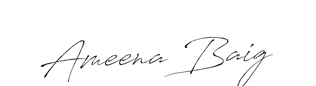 Ameena Baig stylish signature style. Best Handwritten Sign (Antro_Vectra) for my name. Handwritten Signature Collection Ideas for my name Ameena Baig. Ameena Baig signature style 6 images and pictures png