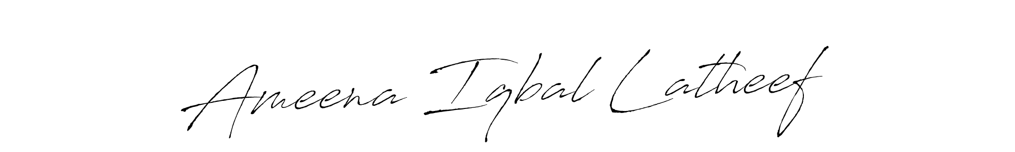 Use a signature maker to create a handwritten signature online. With this signature software, you can design (Antro_Vectra) your own signature for name Ameena Iqbal Latheef. Ameena Iqbal Latheef signature style 6 images and pictures png