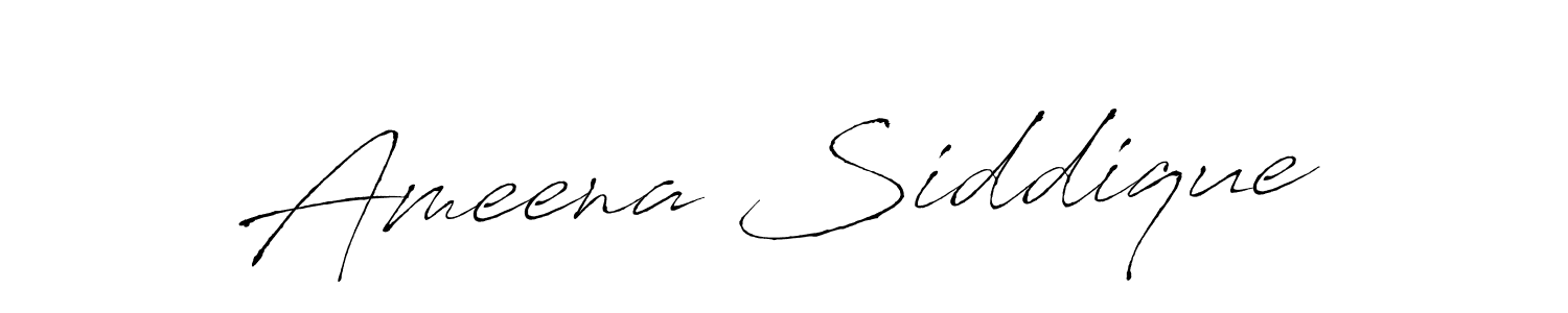 Make a beautiful signature design for name Ameena Siddique. With this signature (Antro_Vectra) style, you can create a handwritten signature for free. Ameena Siddique signature style 6 images and pictures png