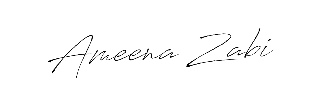 Antro_Vectra is a professional signature style that is perfect for those who want to add a touch of class to their signature. It is also a great choice for those who want to make their signature more unique. Get Ameena Zabi name to fancy signature for free. Ameena Zabi signature style 6 images and pictures png