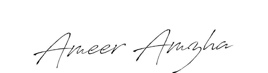 How to make Ameer Amzha name signature. Use Antro_Vectra style for creating short signs online. This is the latest handwritten sign. Ameer Amzha signature style 6 images and pictures png