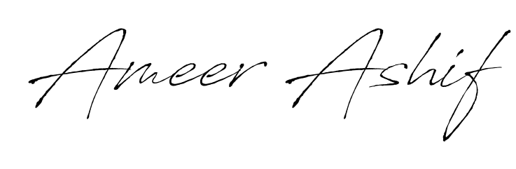 How to make Ameer Ashif name signature. Use Antro_Vectra style for creating short signs online. This is the latest handwritten sign. Ameer Ashif signature style 6 images and pictures png
