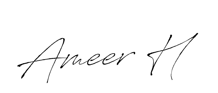 It looks lik you need a new signature style for name Ameer H. Design unique handwritten (Antro_Vectra) signature with our free signature maker in just a few clicks. Ameer H signature style 6 images and pictures png