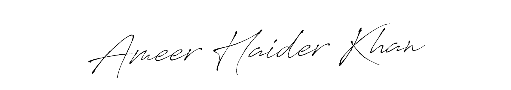 Create a beautiful signature design for name Ameer Haider Khan. With this signature (Antro_Vectra) fonts, you can make a handwritten signature for free. Ameer Haider Khan signature style 6 images and pictures png