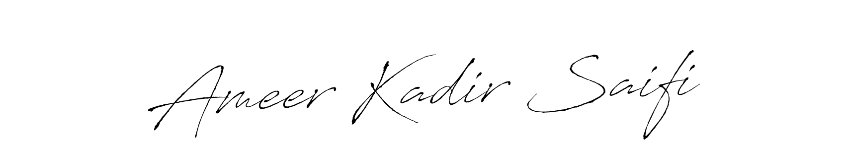 How to make Ameer Kadir Saifi name signature. Use Antro_Vectra style for creating short signs online. This is the latest handwritten sign. Ameer Kadir Saifi signature style 6 images and pictures png