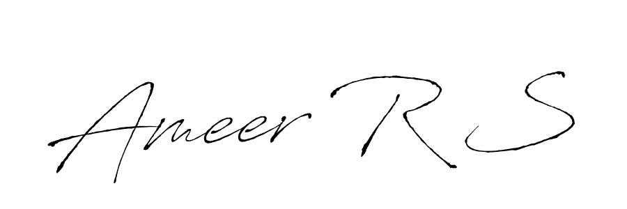 How to make Ameer R S name signature. Use Antro_Vectra style for creating short signs online. This is the latest handwritten sign. Ameer R S signature style 6 images and pictures png