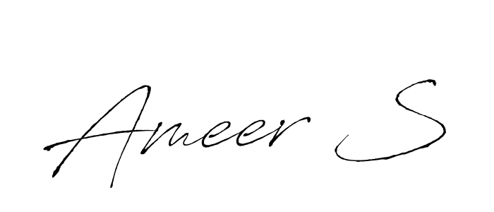 Use a signature maker to create a handwritten signature online. With this signature software, you can design (Antro_Vectra) your own signature for name Ameer S. Ameer S signature style 6 images and pictures png