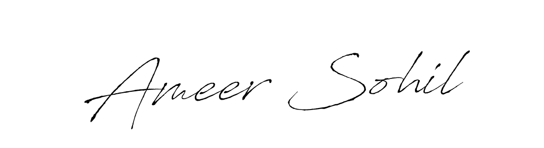Make a beautiful signature design for name Ameer Sohil. With this signature (Antro_Vectra) style, you can create a handwritten signature for free. Ameer Sohil signature style 6 images and pictures png