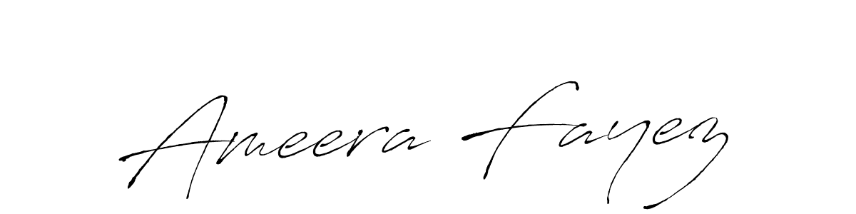 The best way (Antro_Vectra) to make a short signature is to pick only two or three words in your name. The name Ameera Fayez include a total of six letters. For converting this name. Ameera Fayez signature style 6 images and pictures png