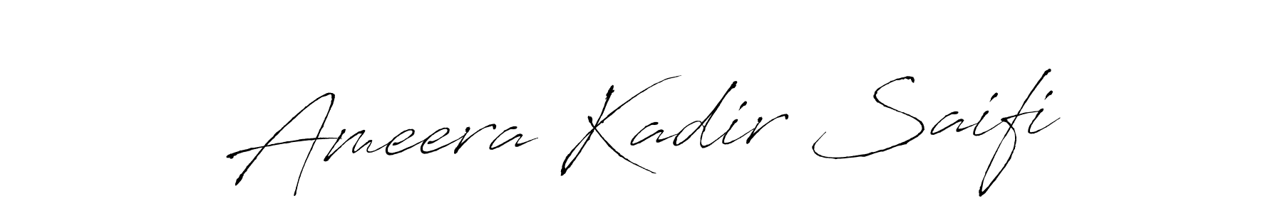 Also You can easily find your signature by using the search form. We will create Ameera Kadir Saifi name handwritten signature images for you free of cost using Antro_Vectra sign style. Ameera Kadir Saifi signature style 6 images and pictures png