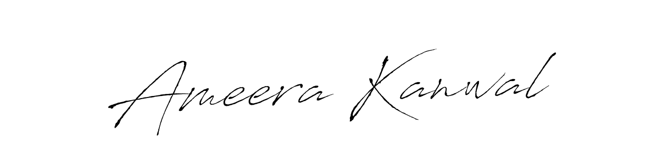 Antro_Vectra is a professional signature style that is perfect for those who want to add a touch of class to their signature. It is also a great choice for those who want to make their signature more unique. Get Ameera Kanwal name to fancy signature for free. Ameera Kanwal signature style 6 images and pictures png