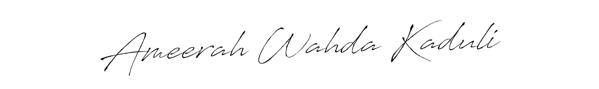Ameerah Wahda Kaduli stylish signature style. Best Handwritten Sign (Antro_Vectra) for my name. Handwritten Signature Collection Ideas for my name Ameerah Wahda Kaduli. Ameerah Wahda Kaduli signature style 6 images and pictures png