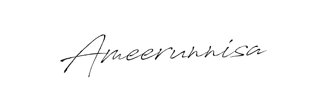 Make a beautiful signature design for name Ameerunnisa. With this signature (Antro_Vectra) style, you can create a handwritten signature for free. Ameerunnisa signature style 6 images and pictures png