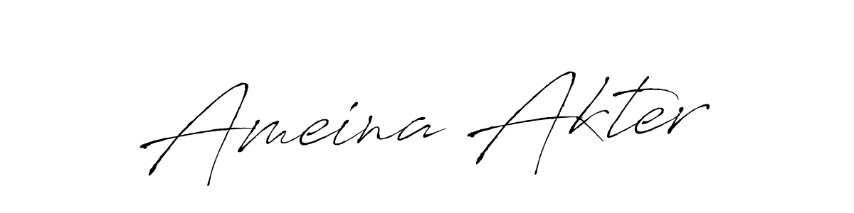 How to make Ameina Akter name signature. Use Antro_Vectra style for creating short signs online. This is the latest handwritten sign. Ameina Akter signature style 6 images and pictures png