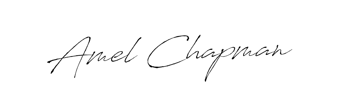 How to make Amel Chapman name signature. Use Antro_Vectra style for creating short signs online. This is the latest handwritten sign. Amel Chapman signature style 6 images and pictures png