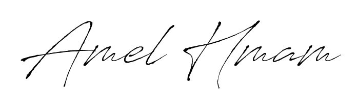 The Antro_Vectra font transforms the name Amel Hmam into an executive sign with sharp precision and distinguished character. Amel Hmam signature style 6 images and pictures png