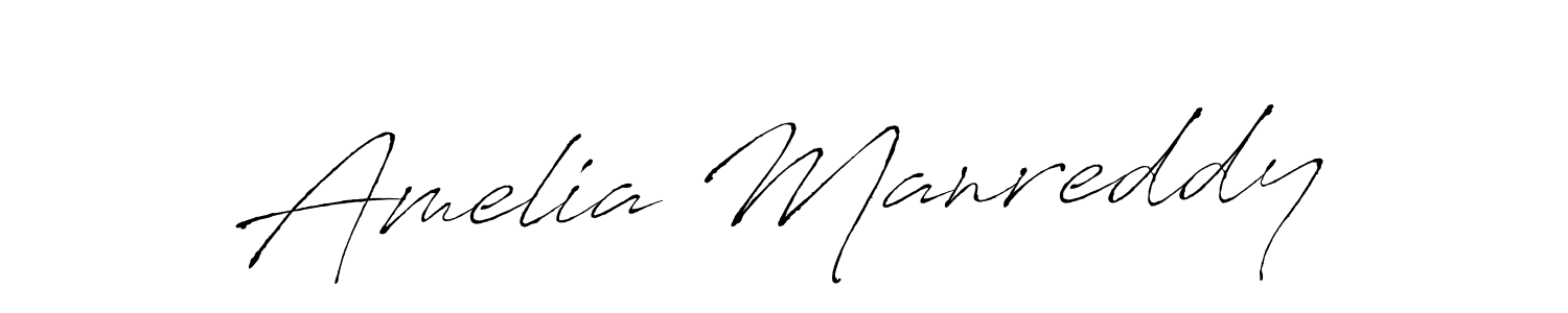 Create a beautiful signature design for name Amelia Manreddy. With this signature (Antro_Vectra) fonts, you can make a handwritten signature for free. Amelia Manreddy signature style 6 images and pictures png