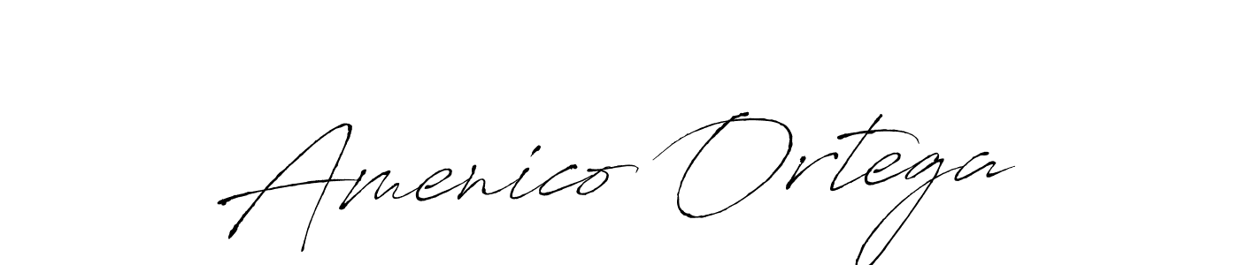 How to make Amenico Ortega name signature. Use Antro_Vectra style for creating short signs online. This is the latest handwritten sign. Amenico Ortega signature style 6 images and pictures png