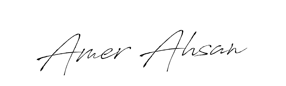 if you are searching for the best signature style for your name Amer Ahsan. so please give up your signature search. here we have designed multiple signature styles  using Antro_Vectra. Amer Ahsan signature style 6 images and pictures png