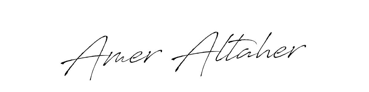 if you are searching for the best signature style for your name Amer Altaher. so please give up your signature search. here we have designed multiple signature styles  using Antro_Vectra. Amer Altaher signature style 6 images and pictures png