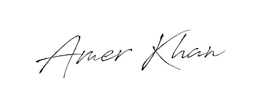 Design your own signature with our free online signature maker. With this signature software, you can create a handwritten (Antro_Vectra) signature for name Amer Khan. Amer Khan signature style 6 images and pictures png