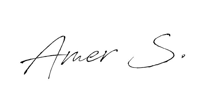 Antro_Vectra is a professional signature style that is perfect for those who want to add a touch of class to their signature. It is also a great choice for those who want to make their signature more unique. Get Amer S. name to fancy signature for free. Amer S. signature style 6 images and pictures png