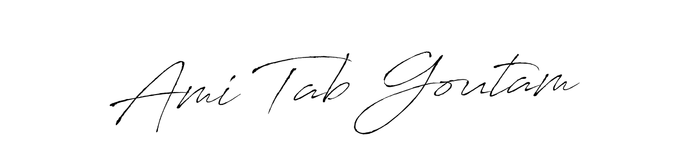 How to make Ami Tab Goutam name signature. Use Antro_Vectra style for creating short signs online. This is the latest handwritten sign. Ami Tab Goutam signature style 6 images and pictures png