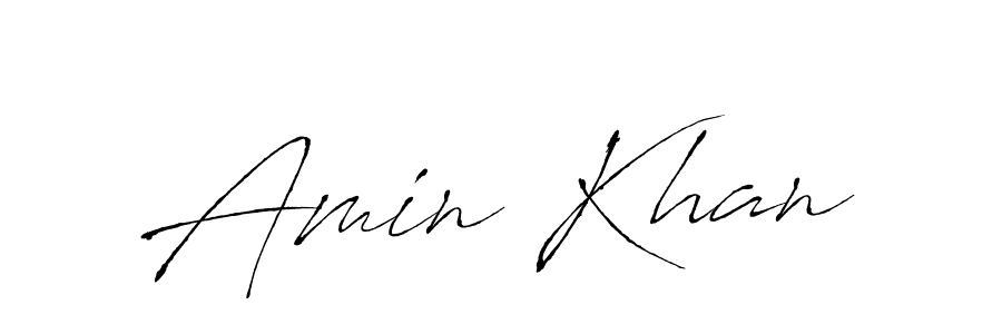 Design your own signature with our free online signature maker. With this signature software, you can create a handwritten (Antro_Vectra) signature for name Amin Khan. Amin Khan signature style 6 images and pictures png