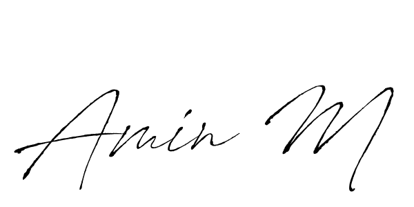 Also we have Amin M name is the best signature style. Create professional handwritten signature collection using Antro_Vectra autograph style. Amin M signature style 6 images and pictures png