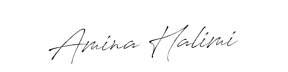 Create a beautiful signature design for name Amina Halimi. With this signature (Antro_Vectra) fonts, you can make a handwritten signature for free. Amina Halimi signature style 6 images and pictures png