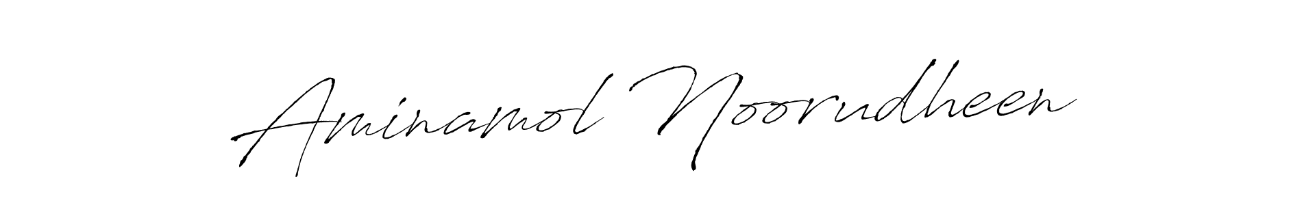 How to make Aminamol Noorudheen name signature. Use Antro_Vectra style for creating short signs online. This is the latest handwritten sign. Aminamol Noorudheen signature style 6 images and pictures png