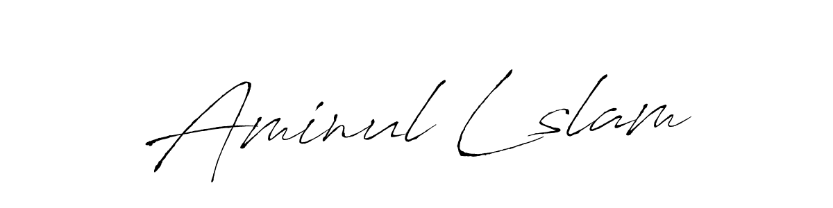 Design your own signature with our free online signature maker. With this signature software, you can create a handwritten (Antro_Vectra) signature for name Aminul Lslam. Aminul Lslam signature style 6 images and pictures png