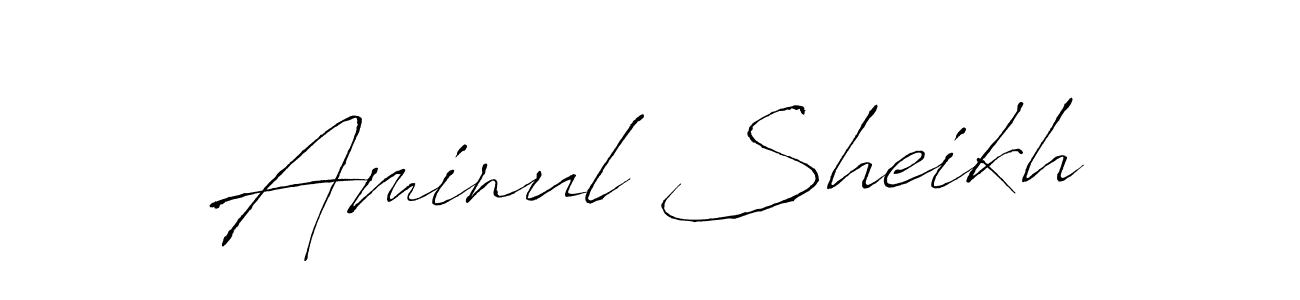 Create a beautiful signature design for name Aminul Sheikh. With this signature (Antro_Vectra) fonts, you can make a handwritten signature for free. Aminul Sheikh signature style 6 images and pictures png