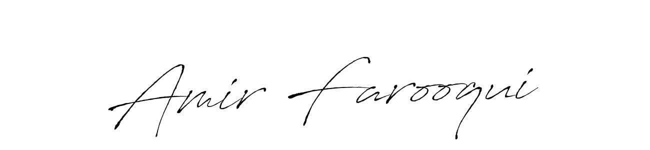 How to make Amir Farooqui name signature. Use Antro_Vectra style for creating short signs online. This is the latest handwritten sign. Amir Farooqui signature style 6 images and pictures png