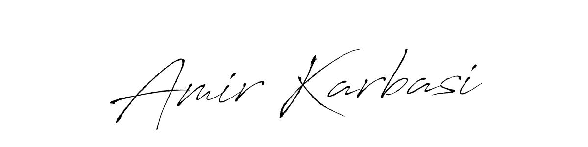 How to make Amir Karbasi name signature. Use Antro_Vectra style for creating short signs online. This is the latest handwritten sign. Amir Karbasi signature style 6 images and pictures png