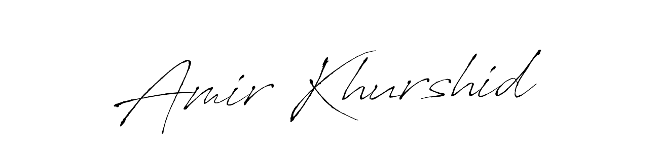 How to make Amir Khurshid name signature. Use Antro_Vectra style for creating short signs online. This is the latest handwritten sign. Amir Khurshid signature style 6 images and pictures png