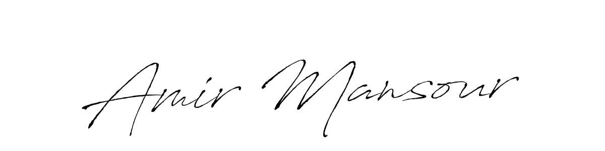 How to make Amir Mansour name signature. Use Antro_Vectra style for creating short signs online. This is the latest handwritten sign. Amir Mansour signature style 6 images and pictures png