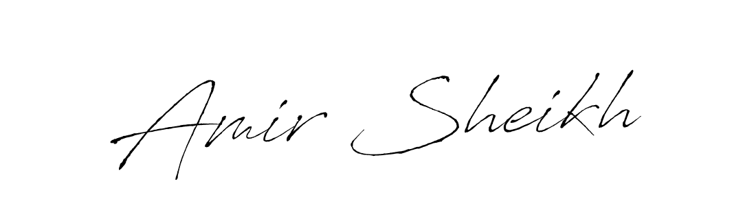 Amir Sheikh stylish signature style. Best Handwritten Sign (Antro_Vectra) for my name. Handwritten Signature Collection Ideas for my name Amir Sheikh. Amir Sheikh signature style 6 images and pictures png