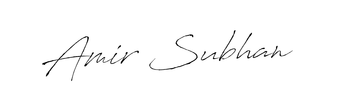 Create a beautiful signature design for name Amir Subhan. With this signature (Antro_Vectra) fonts, you can make a handwritten signature for free. Amir Subhan signature style 6 images and pictures png