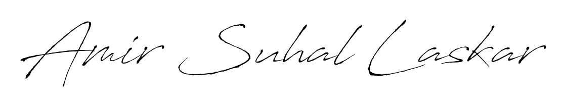 Looking for an artistic signature for Amir Suhal Laskar? The Antro_Vectra calligraphy style gives a sophisticated flow suitable for business cards and emails. Amir Suhal Laskar signature style 6 images and pictures png