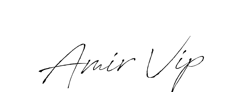 How to make Amir Vip name signature. Use Antro_Vectra style for creating short signs online. This is the latest handwritten sign. Amir Vip signature style 6 images and pictures png