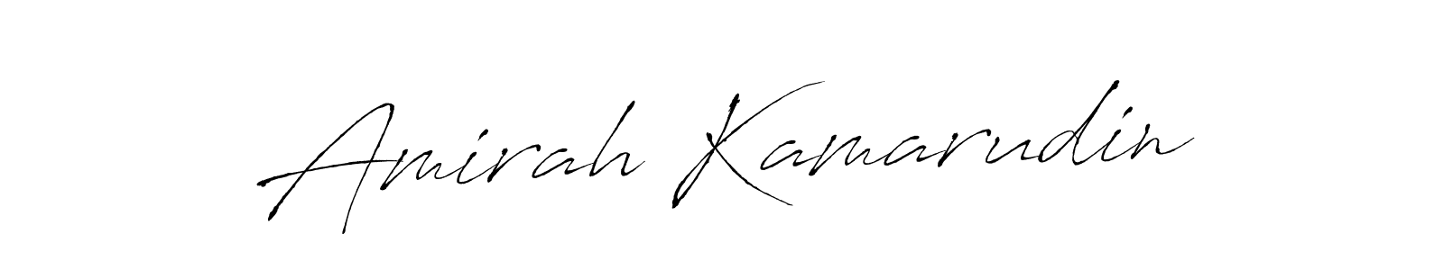 How to make Amirah Kamarudin name signature. Use Antro_Vectra style for creating short signs online. This is the latest handwritten sign. Amirah Kamarudin signature style 6 images and pictures png