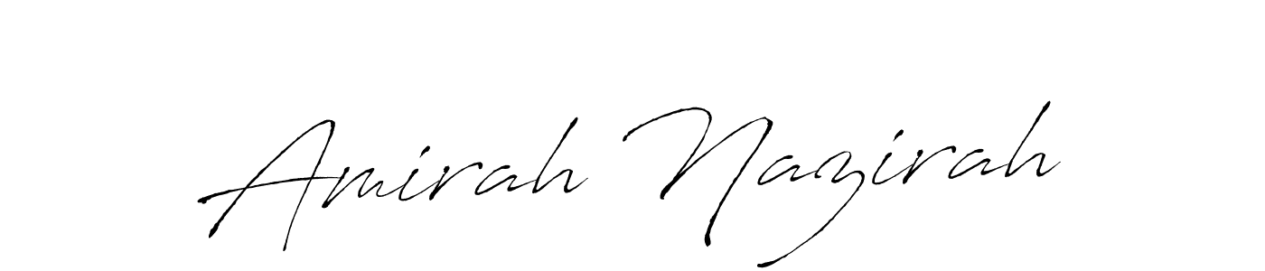 Make a beautiful signature design for name Amirah Nazirah. With this signature (Antro_Vectra) style, you can create a handwritten signature for free. Amirah Nazirah signature style 6 images and pictures png