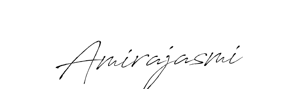 Make a beautiful signature design for name Amirajasmi. With this signature (Antro_Vectra) style, you can create a handwritten signature for free. Amirajasmi signature style 6 images and pictures png