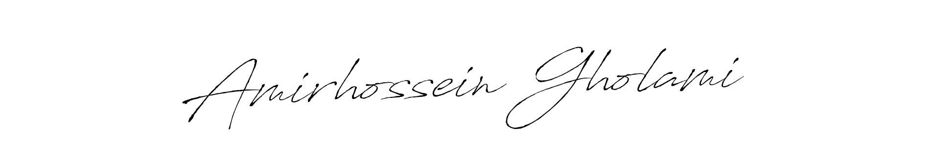 This is the best signature style for the Amirhossein Gholami name. Also you like these signature font (Antro_Vectra). Mix name signature. Amirhossein Gholami signature style 6 images and pictures png