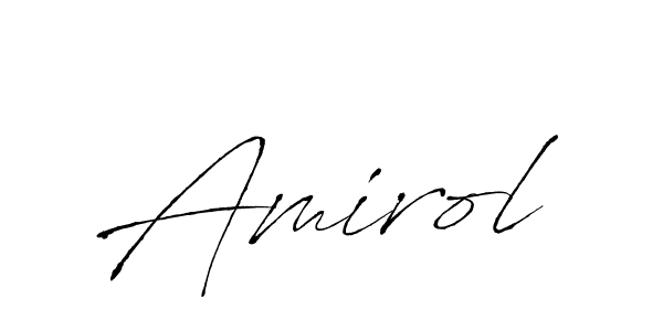 Design your own signature with our free online signature maker. With this signature software, you can create a handwritten (Antro_Vectra) signature for name Amirol. Amirol signature style 6 images and pictures png