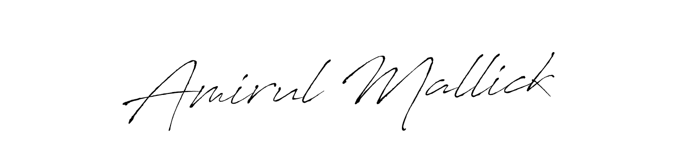 Make a beautiful signature design for name Amirul Mallick. With this signature (Antro_Vectra) style, you can create a handwritten signature for free. Amirul Mallick signature style 6 images and pictures png