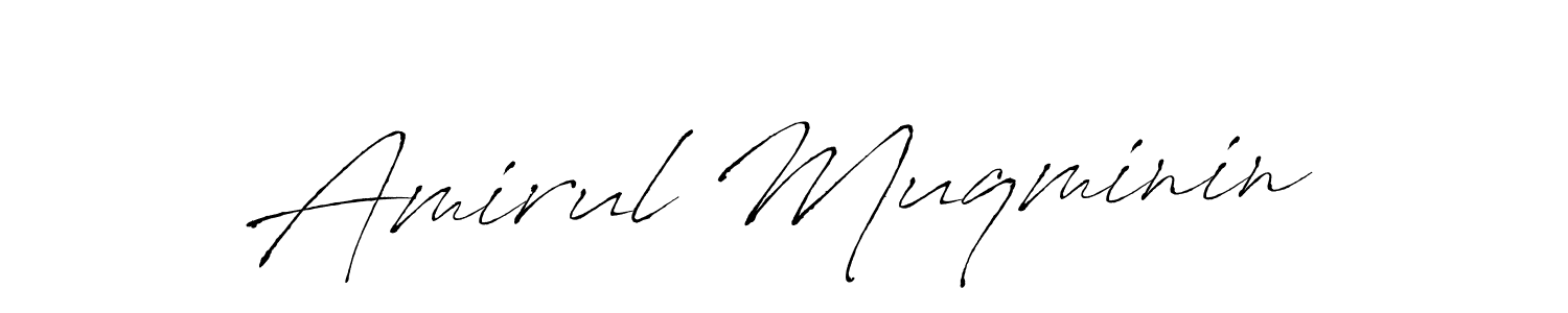 How to make Amirul Muqminin signature? Antro_Vectra is a professional autograph style. Create handwritten signature for Amirul Muqminin name. Amirul Muqminin signature style 6 images and pictures png