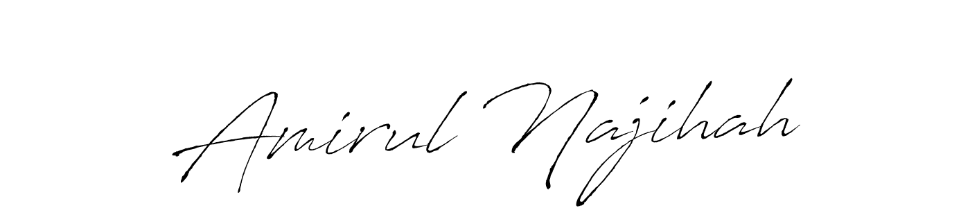 You should practise on your own different ways (Antro_Vectra) to write your name (Amirul Najihah) in signature. don't let someone else do it for you. Amirul Najihah signature style 6 images and pictures png